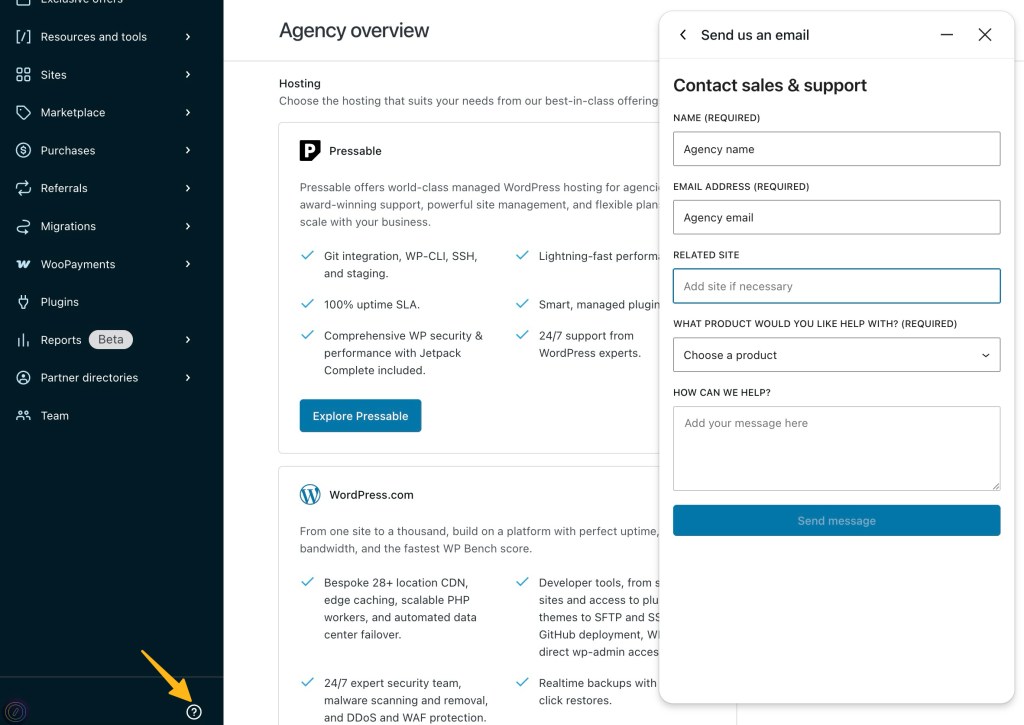 Contact support – Automattic for Agencies – Knowledge Base